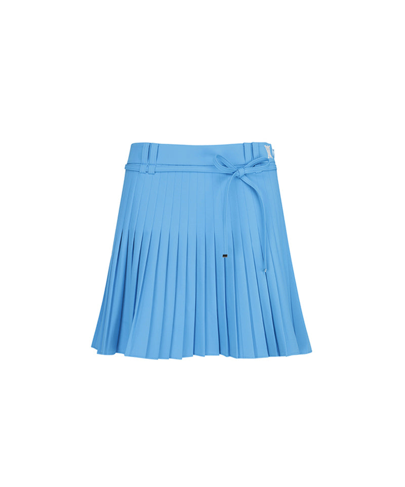 Women's Ribbon Pleats Skirt - Aqua Blue