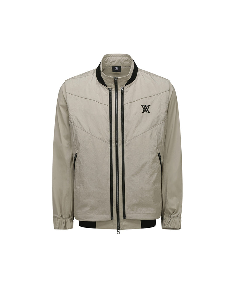 Men's Detachable MA-1 Jacket - Light Beige