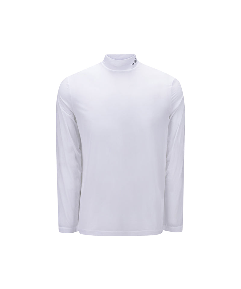 Men s Mock Neck Cooling Baselayer White