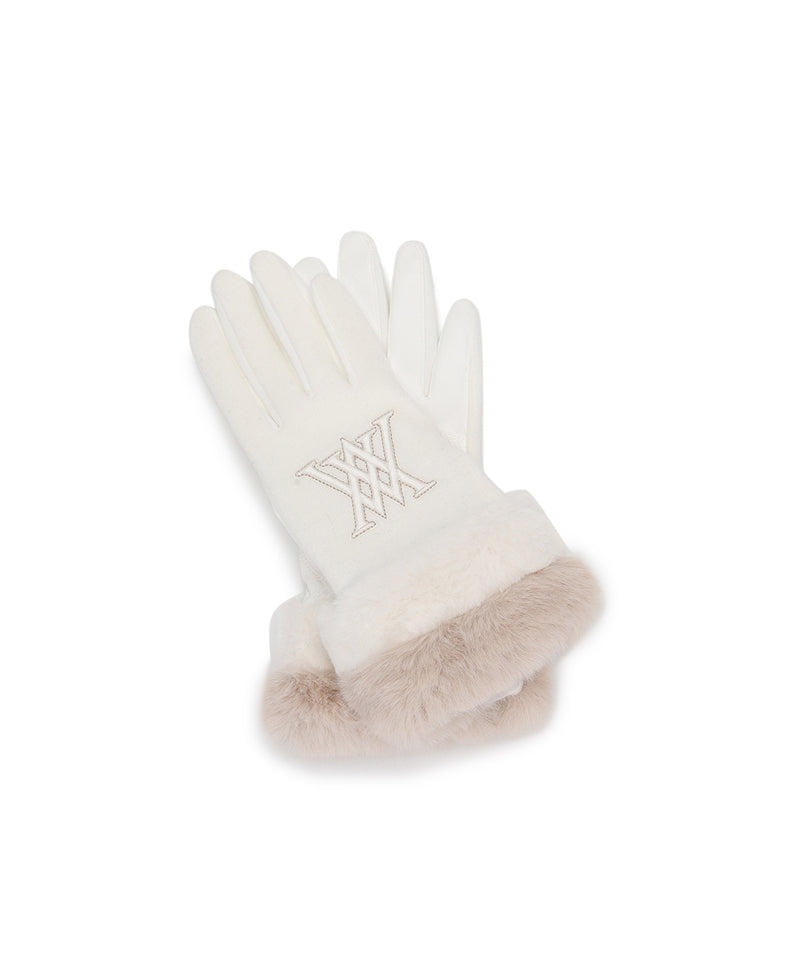 ANEW GOLF Women's  Furry Gloves - Ivory