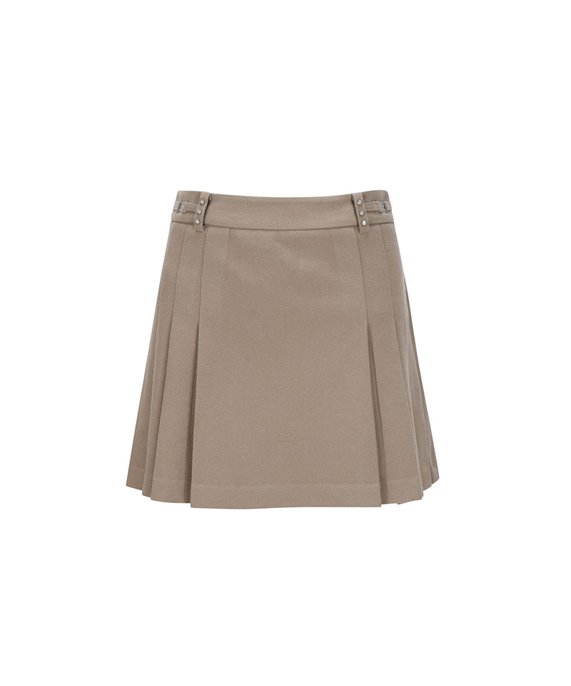 ANEW Golf Women's Asymmetery Pleats Skirt - Beige