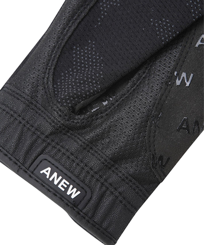 ANEW GOLF Men's Logo Point Mesh Gloves (Left Hand) - Black