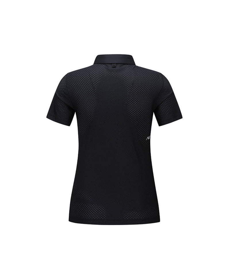 [Season End] Women's Collar Point Back Ventilation Short T-Shirt - Black