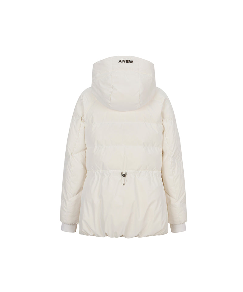 ANEW Golf Women's Pocket Point Hoody Down Jacket - Ivory