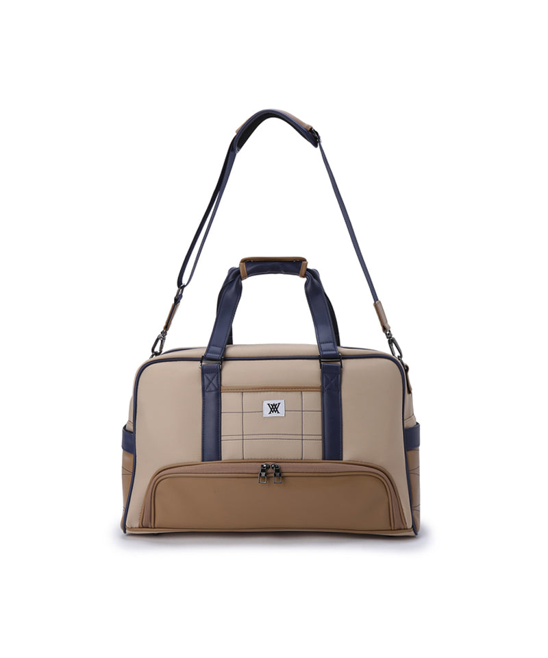 Double Logo Boston Bag - Beige