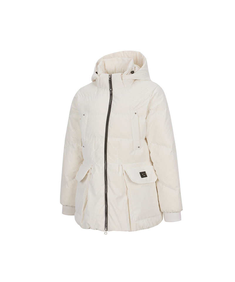 ANEW Golf Women's Pocket Point Hoody Down Jacket - Ivory