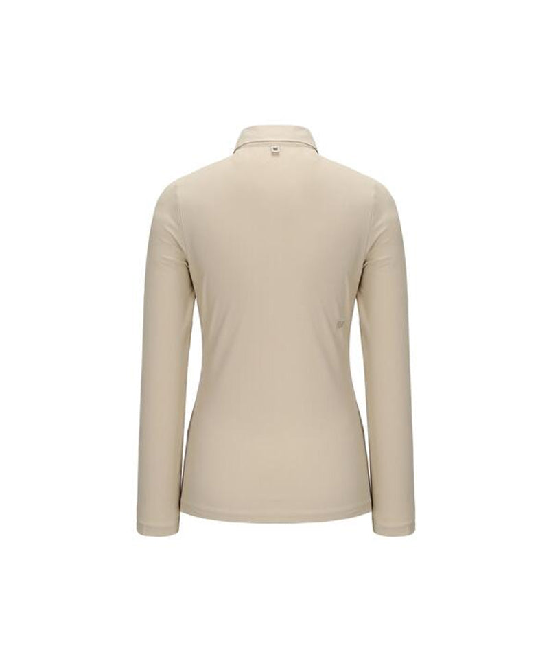 ANEW Golf Women's Woven Mixed Collar L/TS - Light Beige