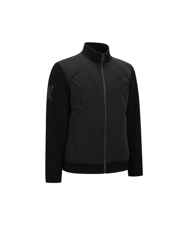 ANEW Golf Men's Diagonal Incision Hybrid Down Jacket - Black