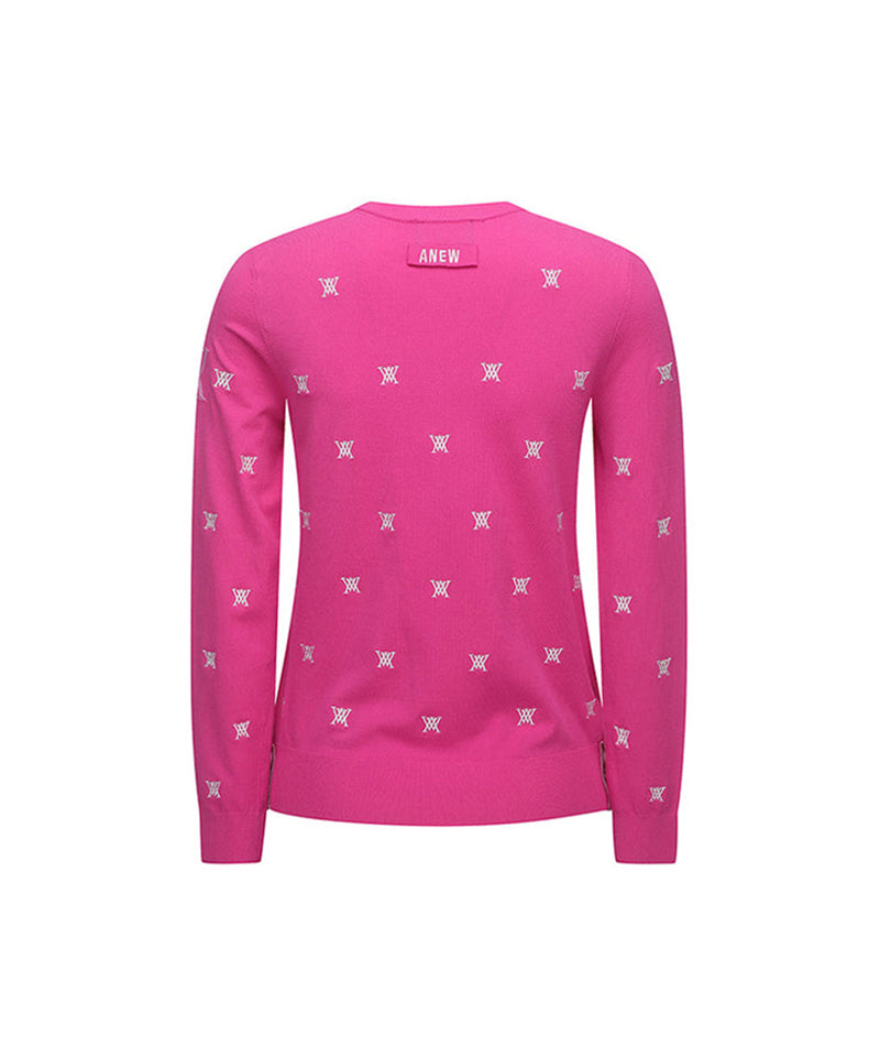 Women's Monogram Logo Point Pullover Sweater - Pink