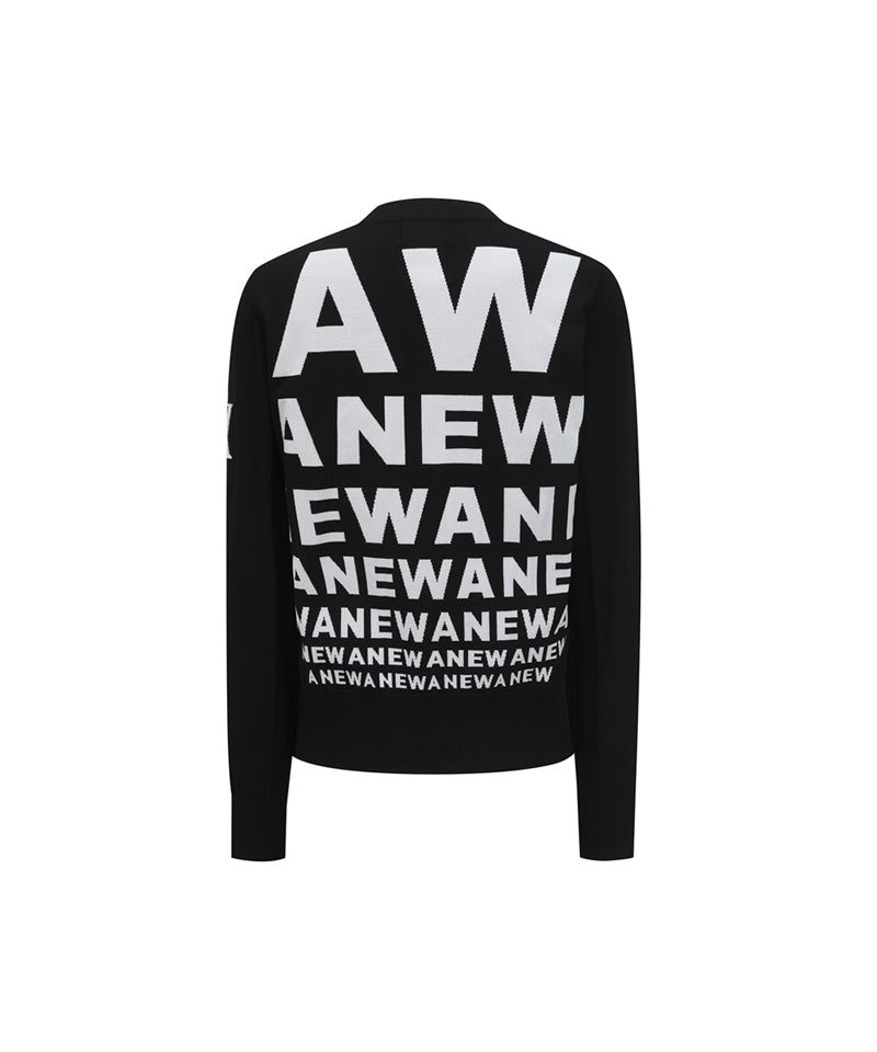 ANEW Golf Women's SP Logo Pattern Knit Cardigan - Black