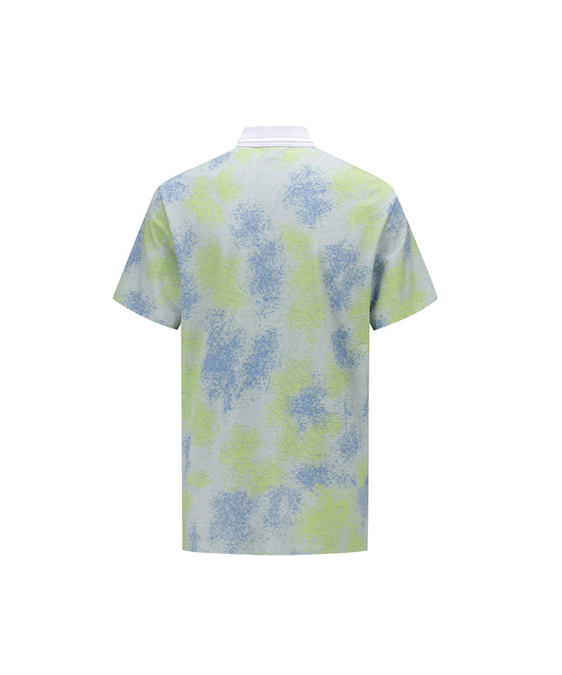 Men Sprinkled Pattern Short T-Shirt - Lime