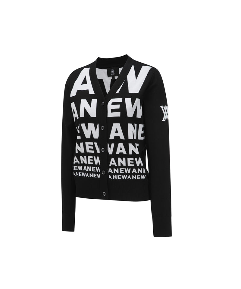 ANEW Golf Women's SP Logo Pattern Knit Cardigan - Black