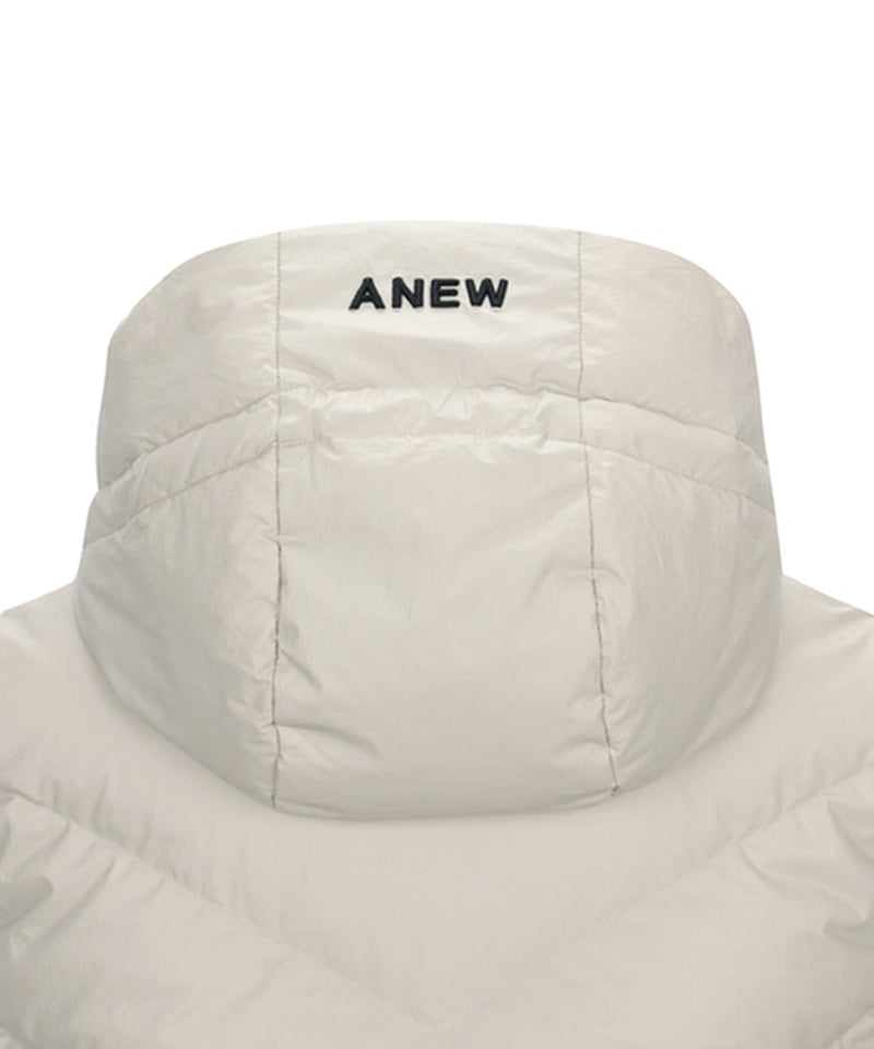 ANEW GOLF Women's Hoody Down Vest - Light Beige