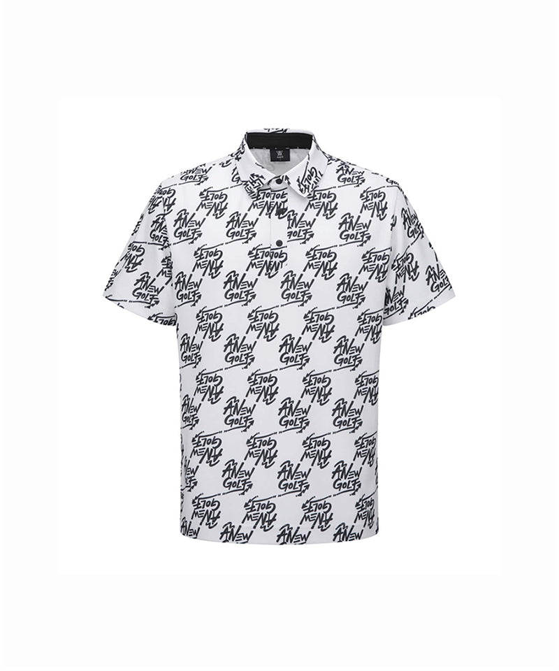 Men's Logo Pattern Short T-Shirt - White