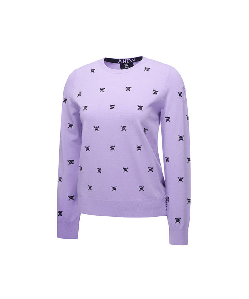 Women's Monogram Logo Point Pullover Sweater - Lavender