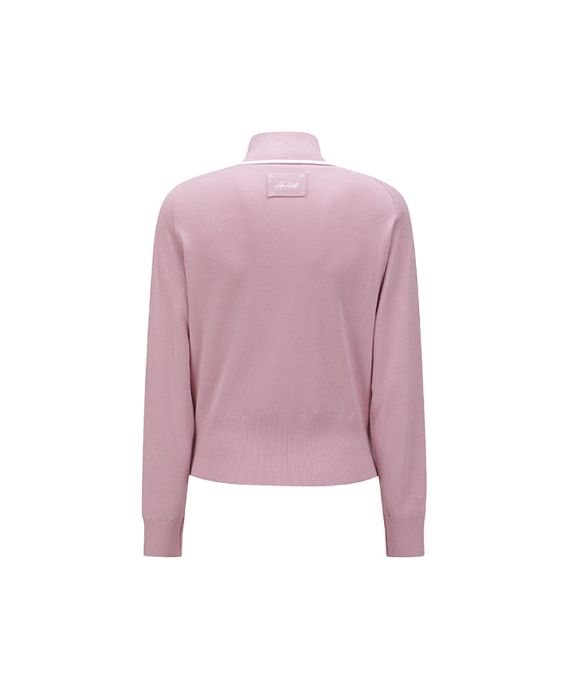 Women's High Neck Zip - Pink