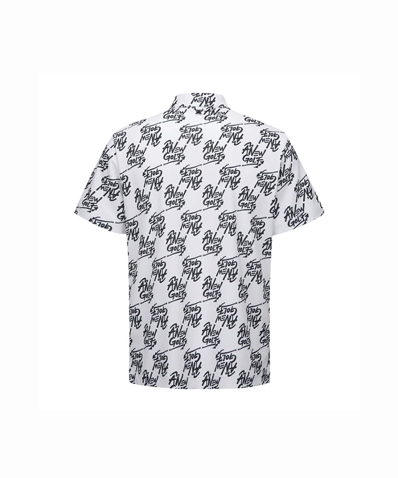 Men's Logo Pattern Short T-Shirt - White