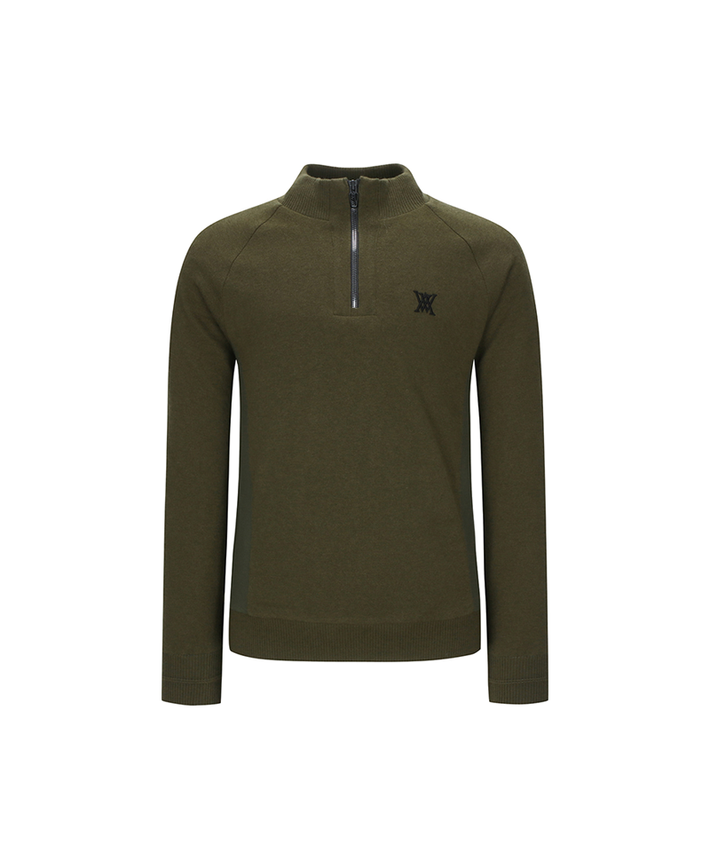 ANEW Golf Men's Wind Block Half Zip-up Pullover - Khaki