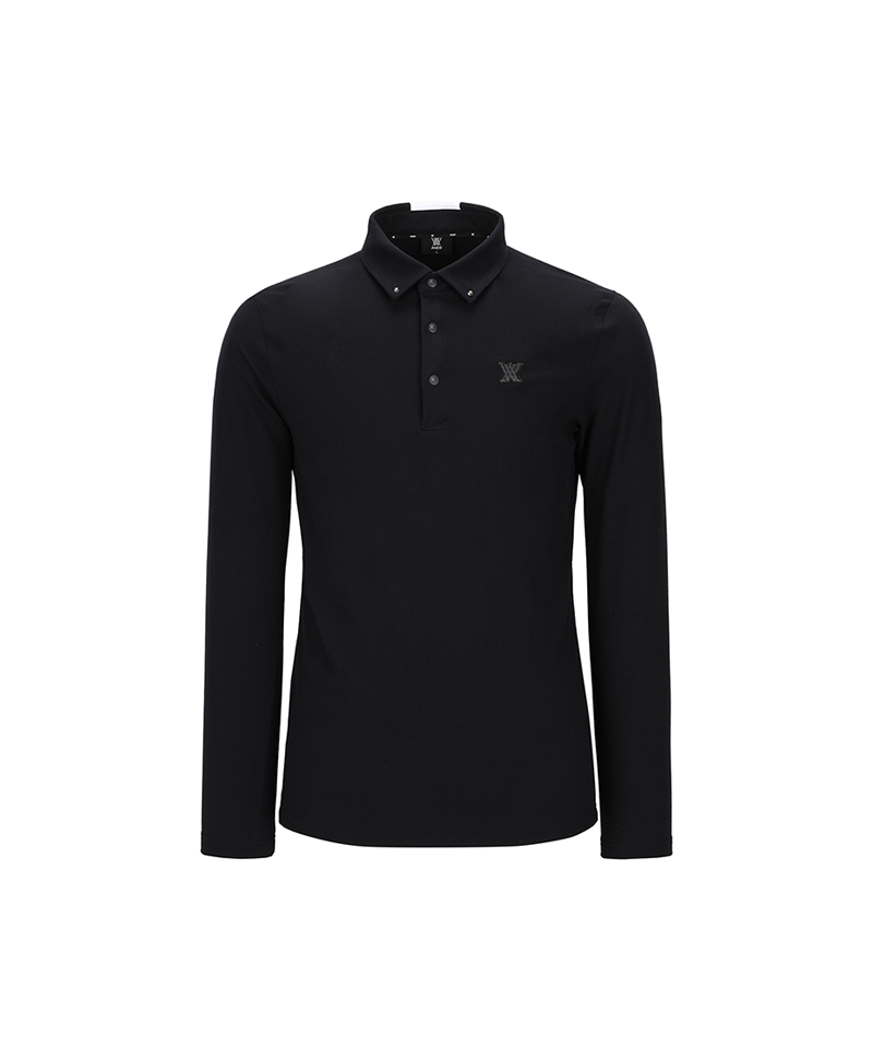 ANEW Golf Men's Collar Back Point L/TS - Black