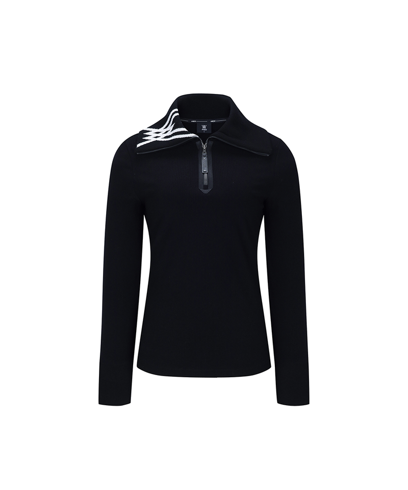 ANEW Golf Women Logo Point Collar L/TS - Black