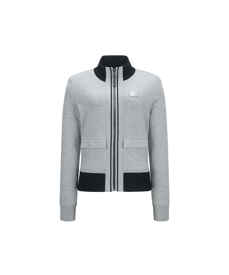 ANEW Golf Women's Wind Block Zip-Up Cardigan - Melange Gray