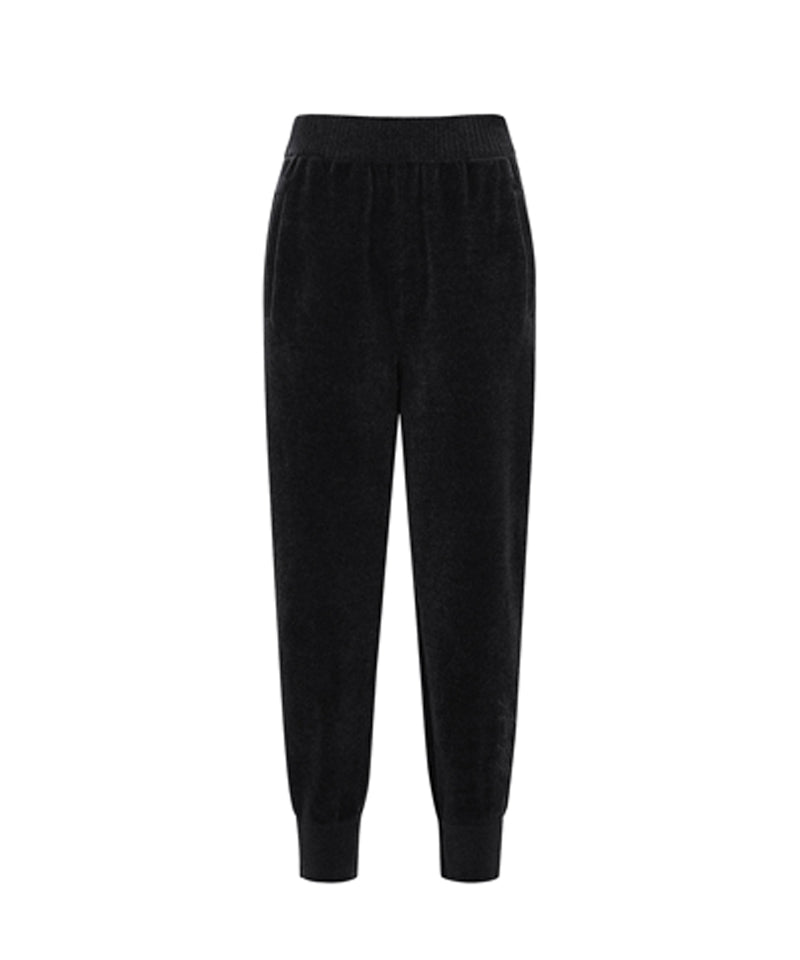 Women's Chenille Knit Jogger Pants - Black