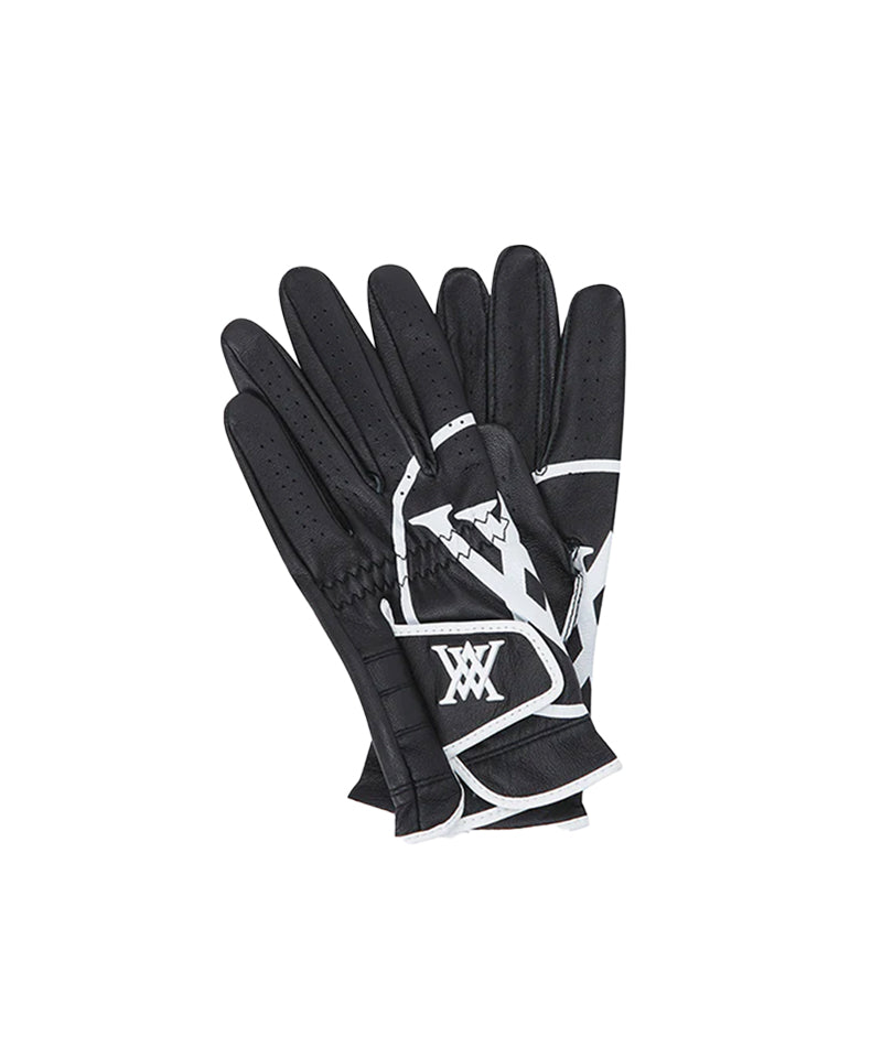Womens' Big Logo Both Hands Golf Gloves - Black