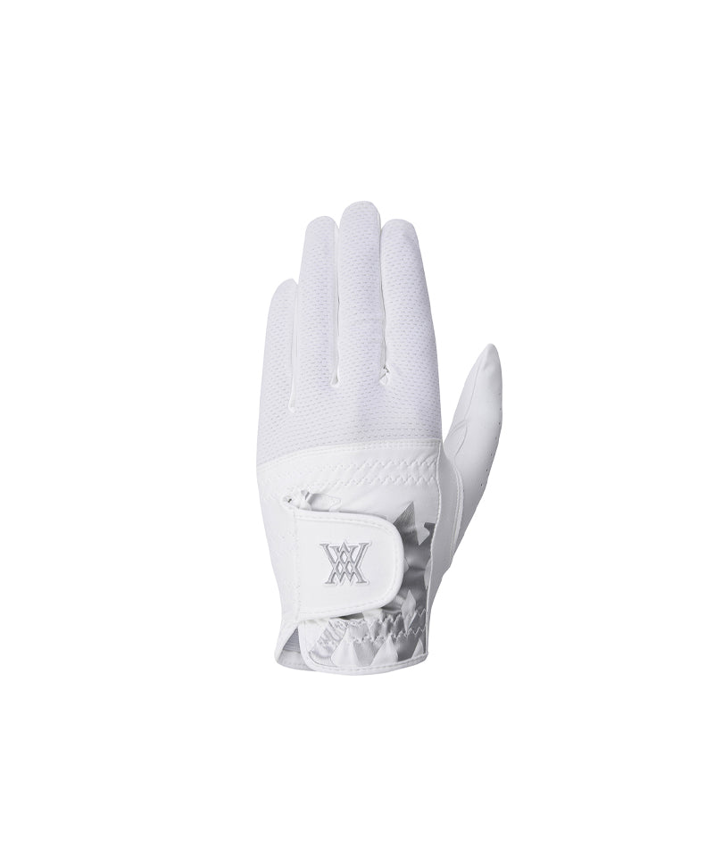 ANEW GOLF Men's Logo Point Mesh Gloves (Left Hand) - White