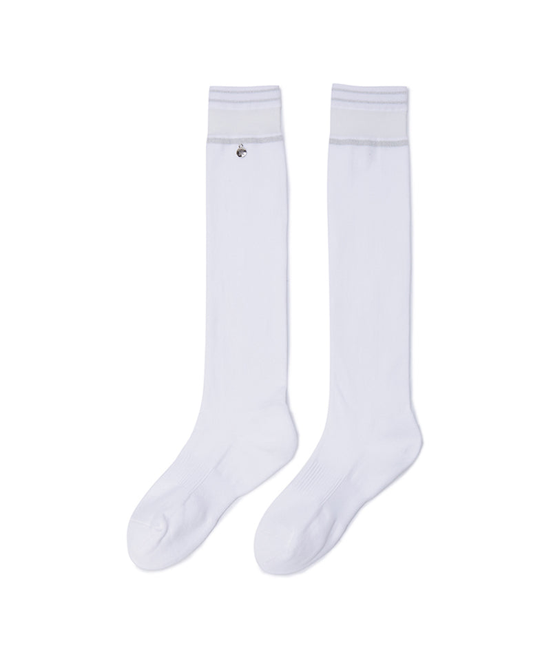 Women's See-Through Knee Socks - White