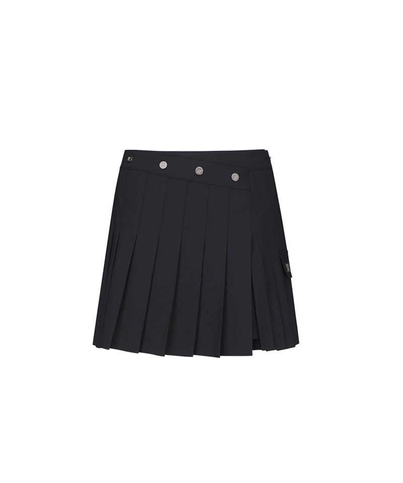 Women's Pleats Half Pants - Black