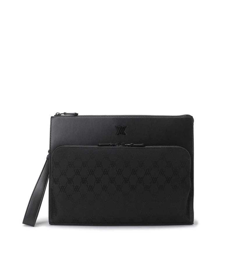 ANEW Golf Uni Jacquard Pattern Clutch Bag - Black