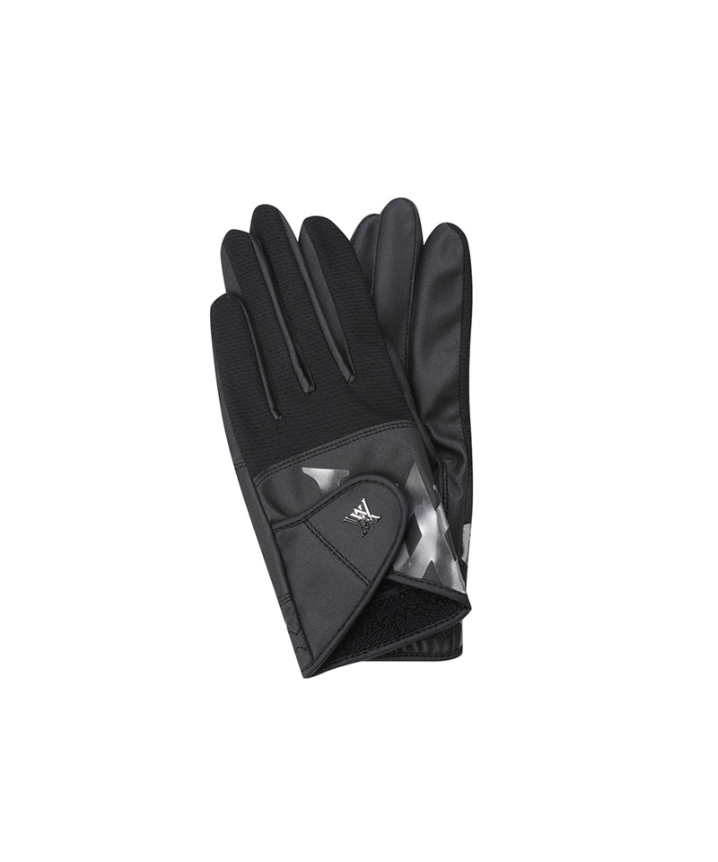 ANEW GOLF Women's Pair Mesh Logo Point Glove - Black