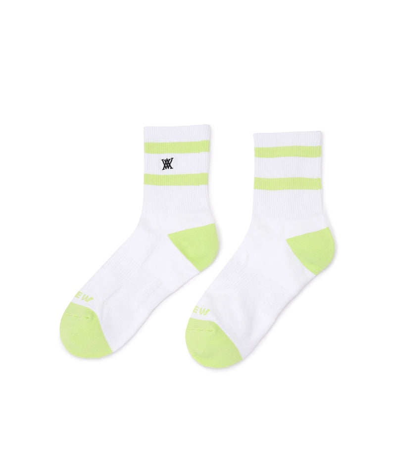 Men's Double-Block Crew Socks - Lime