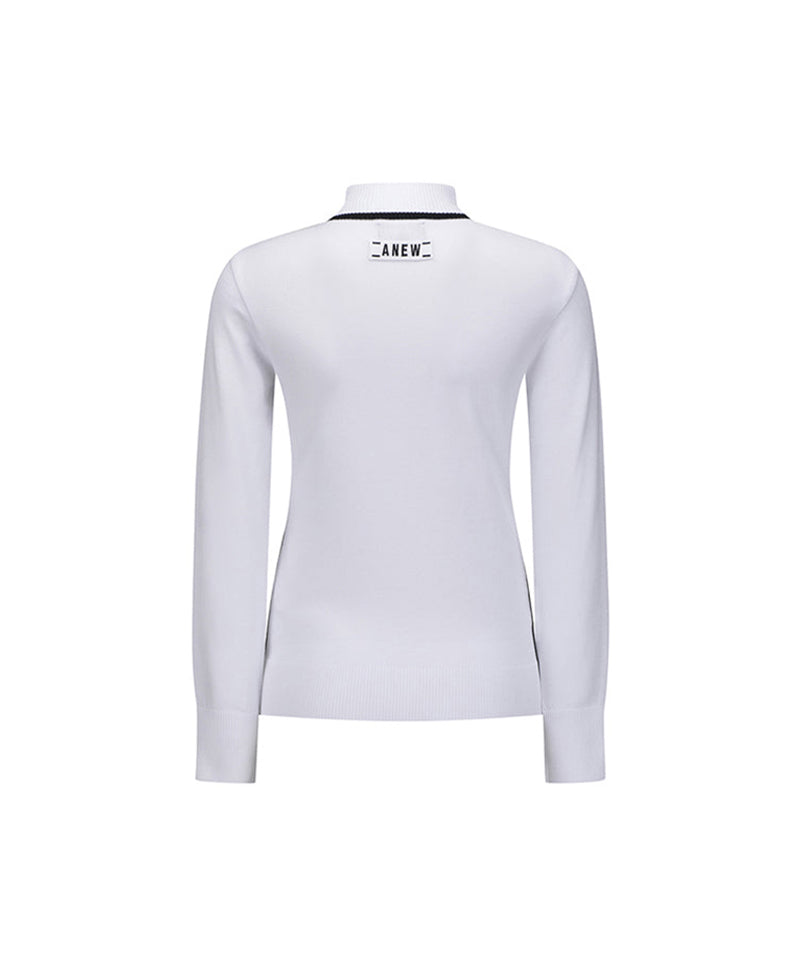 Women's High Neck Sweater - White