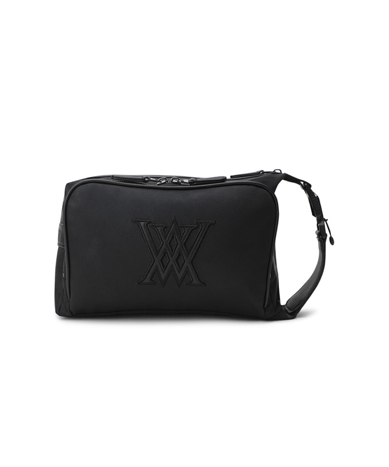 Unisex 2Way Zipper Pouch Bag - Black