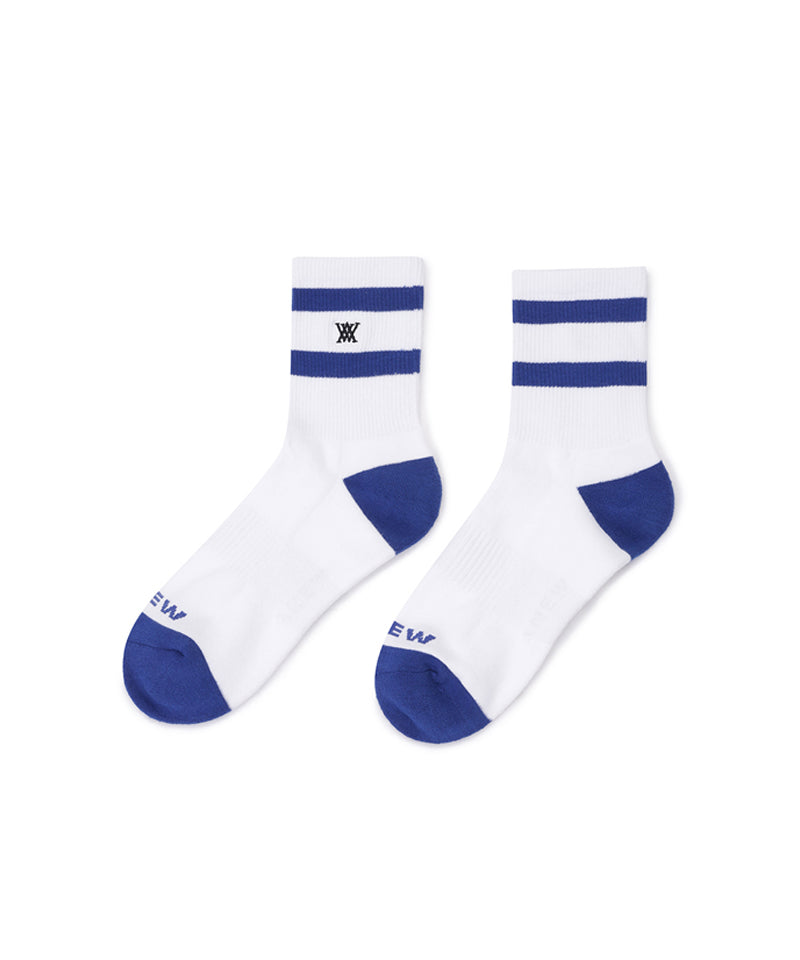 Men's Double-Block Crew Socks - Royal Blue