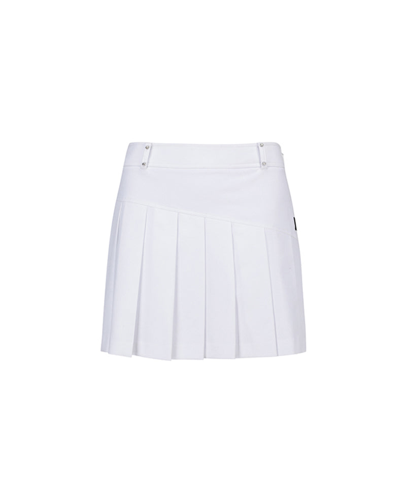 Anew Golf Women's Logo Band Point Pleats Skirt - White