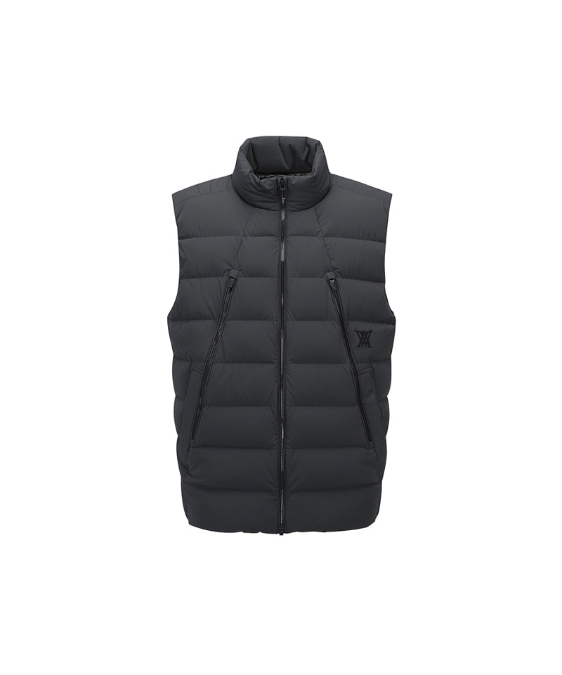 ANEW GOLF Men's Zipper Point Down Vest - Dark Gray