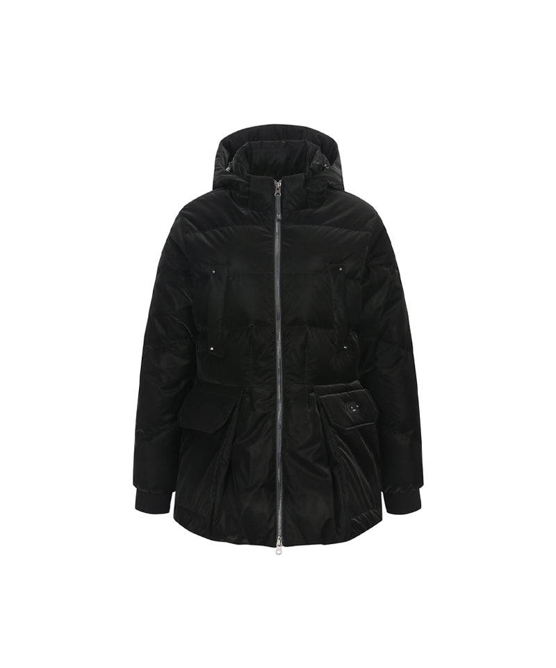 ANEW Golf Women's Pocket Point Hoody Down Jacket - Black