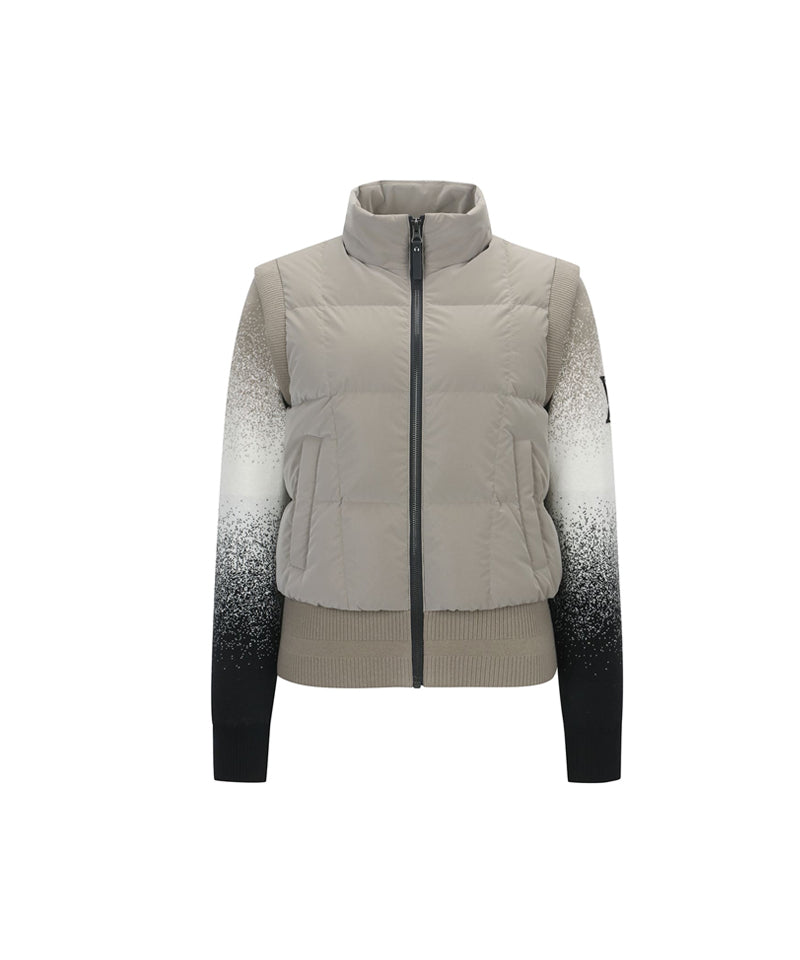 ANEW Golf Women's Gradiation Knit Down Hybrid Jacket - Dark Beige