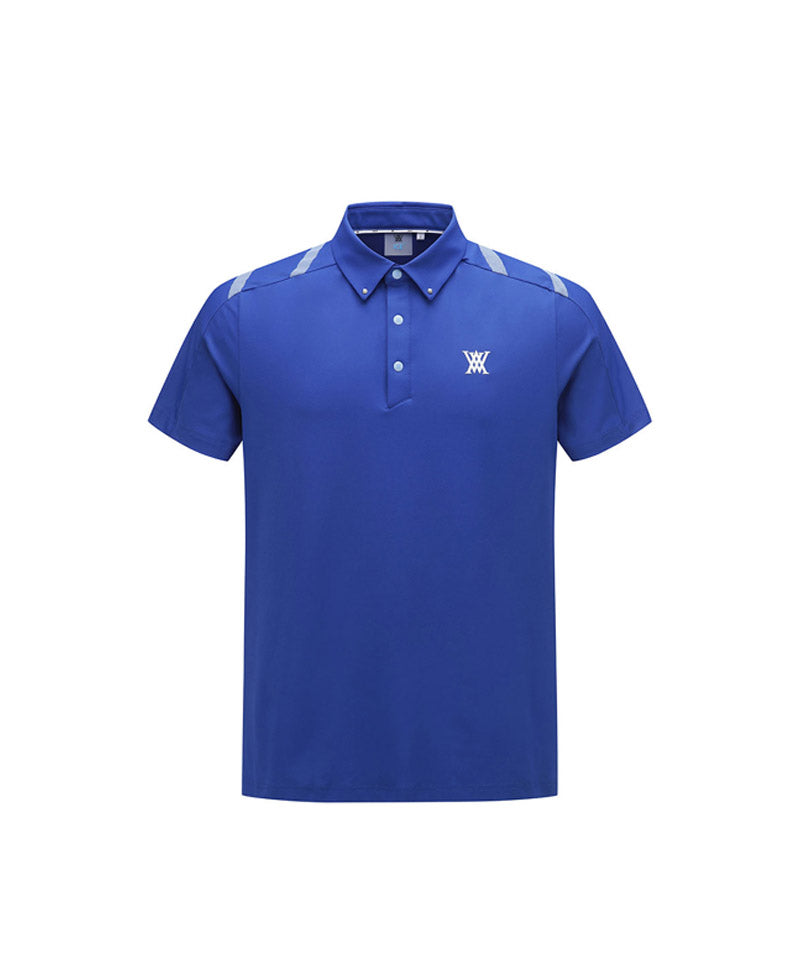 Men Ice Dots Logo Pattern Short T-Shirt - Royal Blue