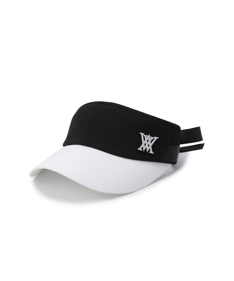 Women's Ribbon Tie High Crown Visor - Black