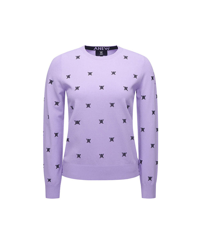 Women's Monogram Logo Point Pullover Sweater - Lavender