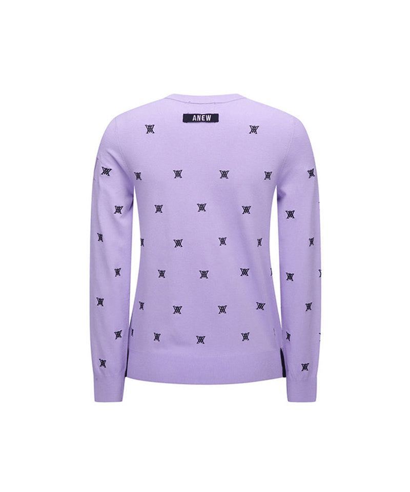 Women's Monogram Logo Point Pullover Sweater - Lavender