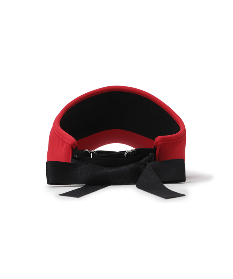 Women's Essential Ribbon Tie Visor - Red