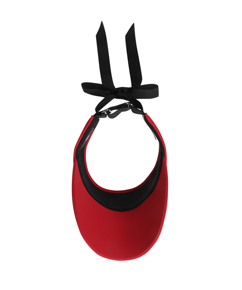 Women's Essential Ribbon Tie Visor - Red