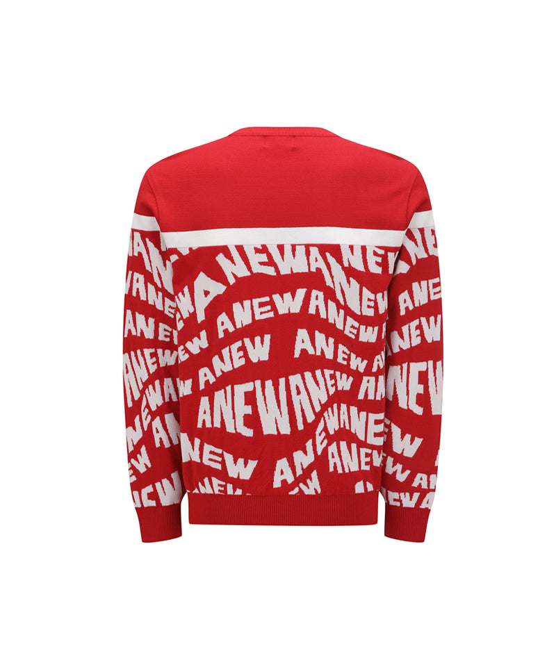 Anew Golf Men's SP Logo Pattern Sweater - Red