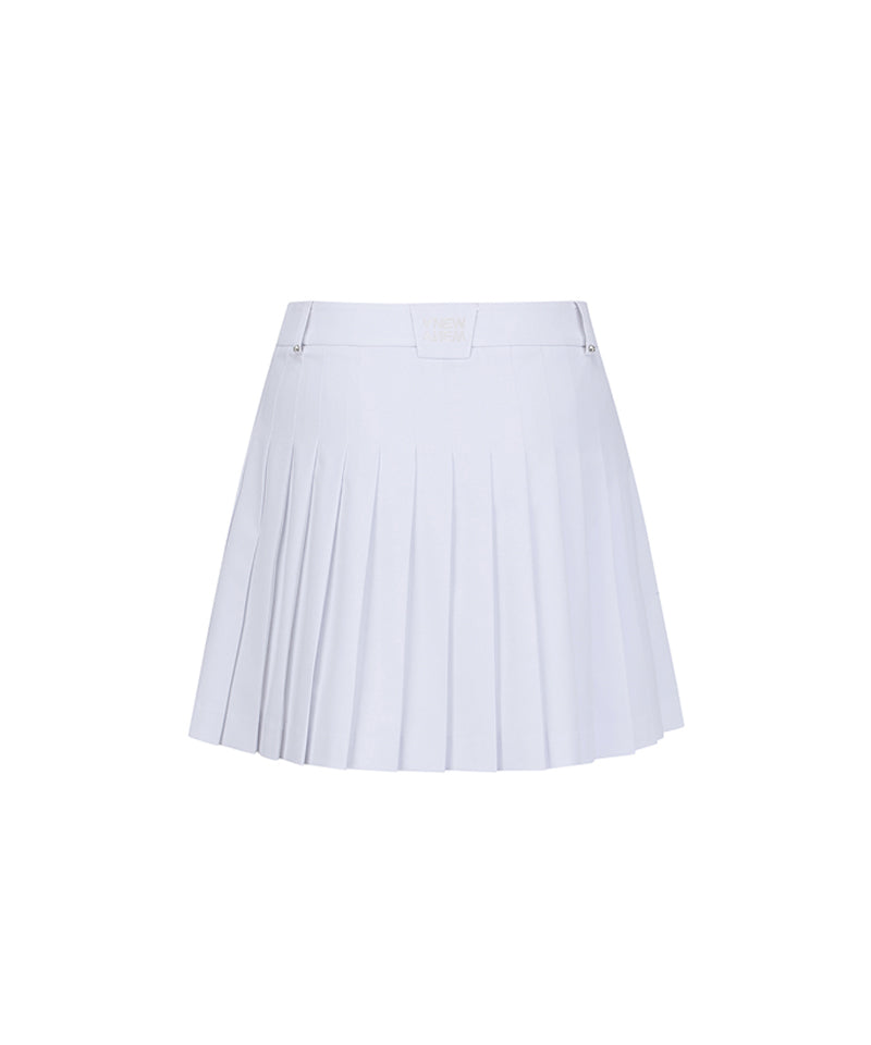 Women's Double Layer Pleats Skirt - White