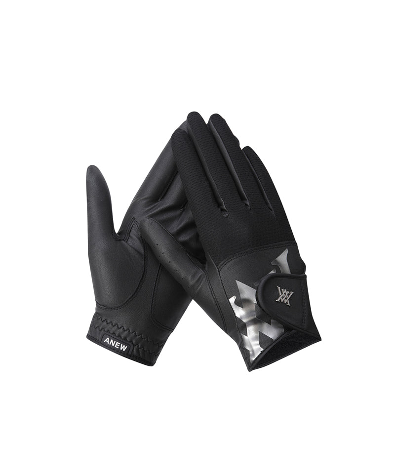 ANEW GOLF Women's Pair Mesh Logo Point Glove - Black