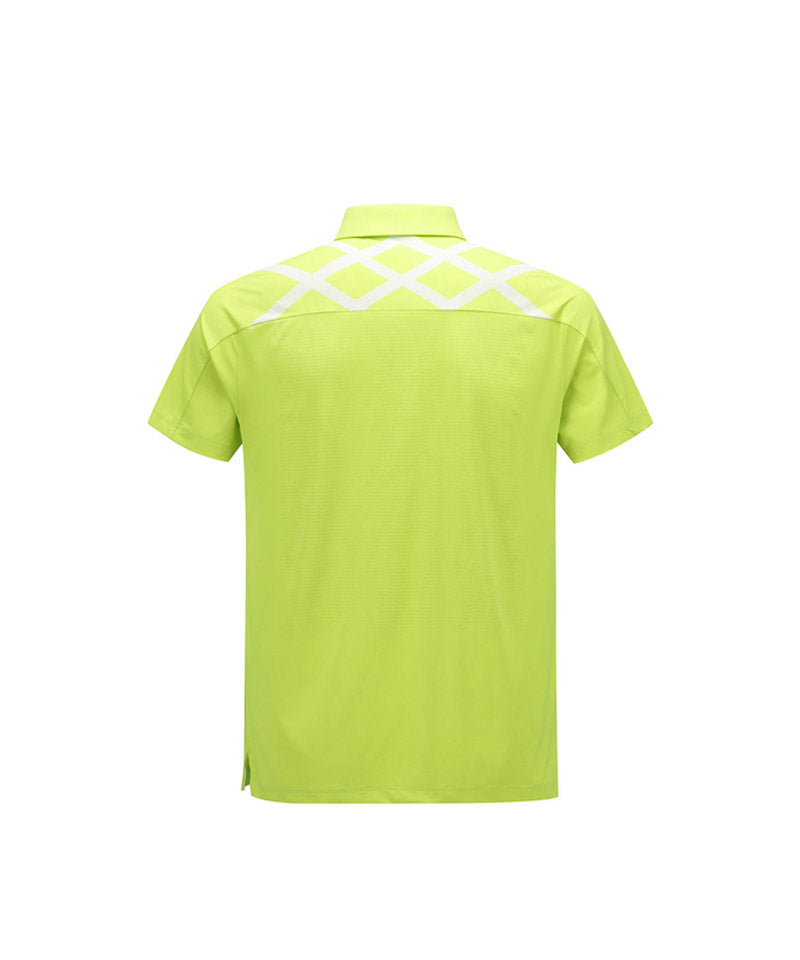 Men Ice Dots Logo Pattern Short T-Shirt - Lime